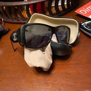 Chanel Black with purple inside sunglasses w/case